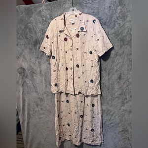 Vintage Thomas Peyton collection size 12 dress with match over shirt beautiful